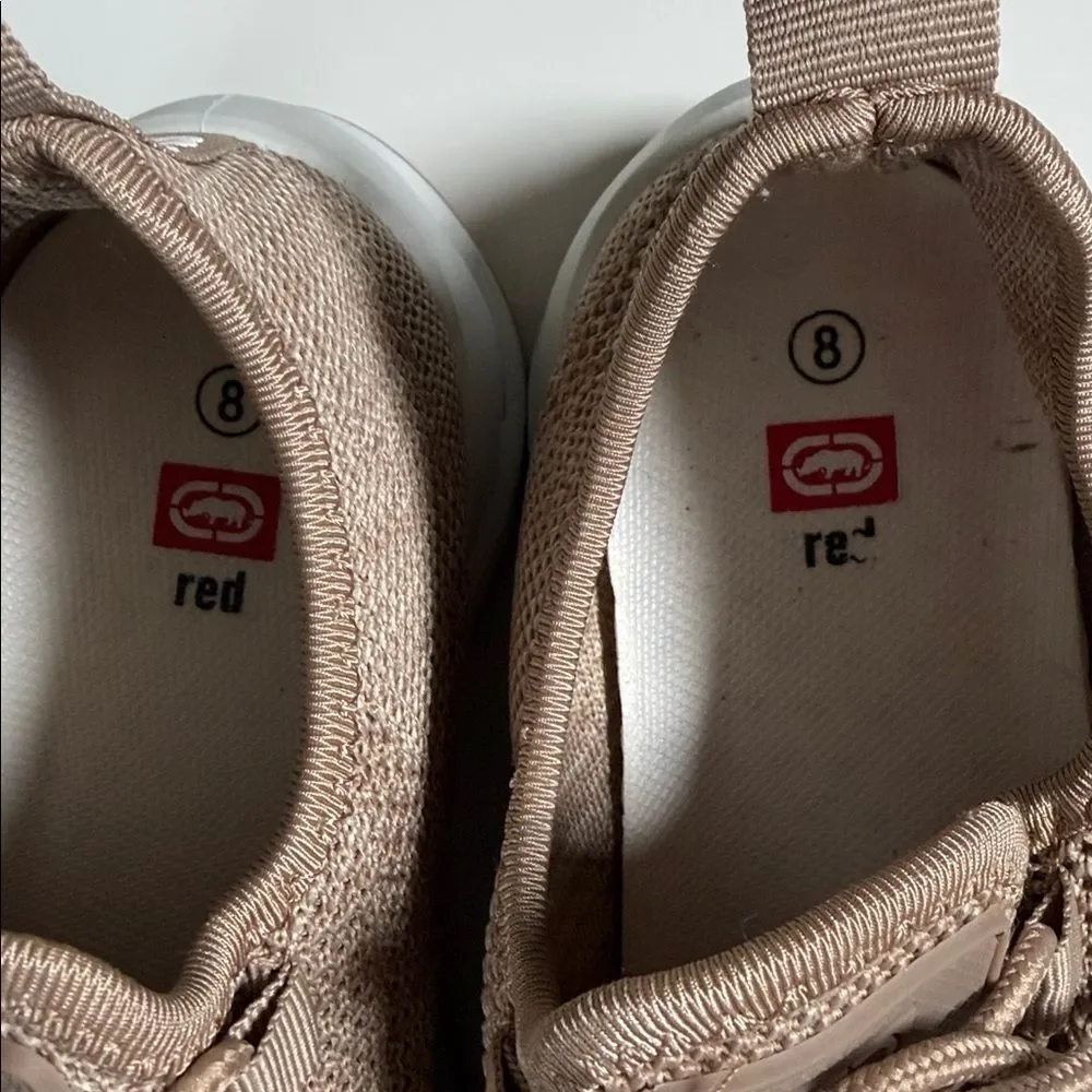 Neutral Knit Lace-Up Sneakers in Taupe